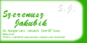 szerenusz jakubik business card